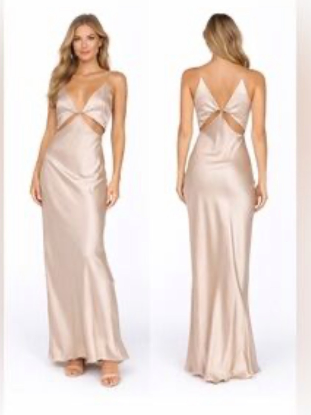Princess Polly Satin Slip Dress in Blush Pink